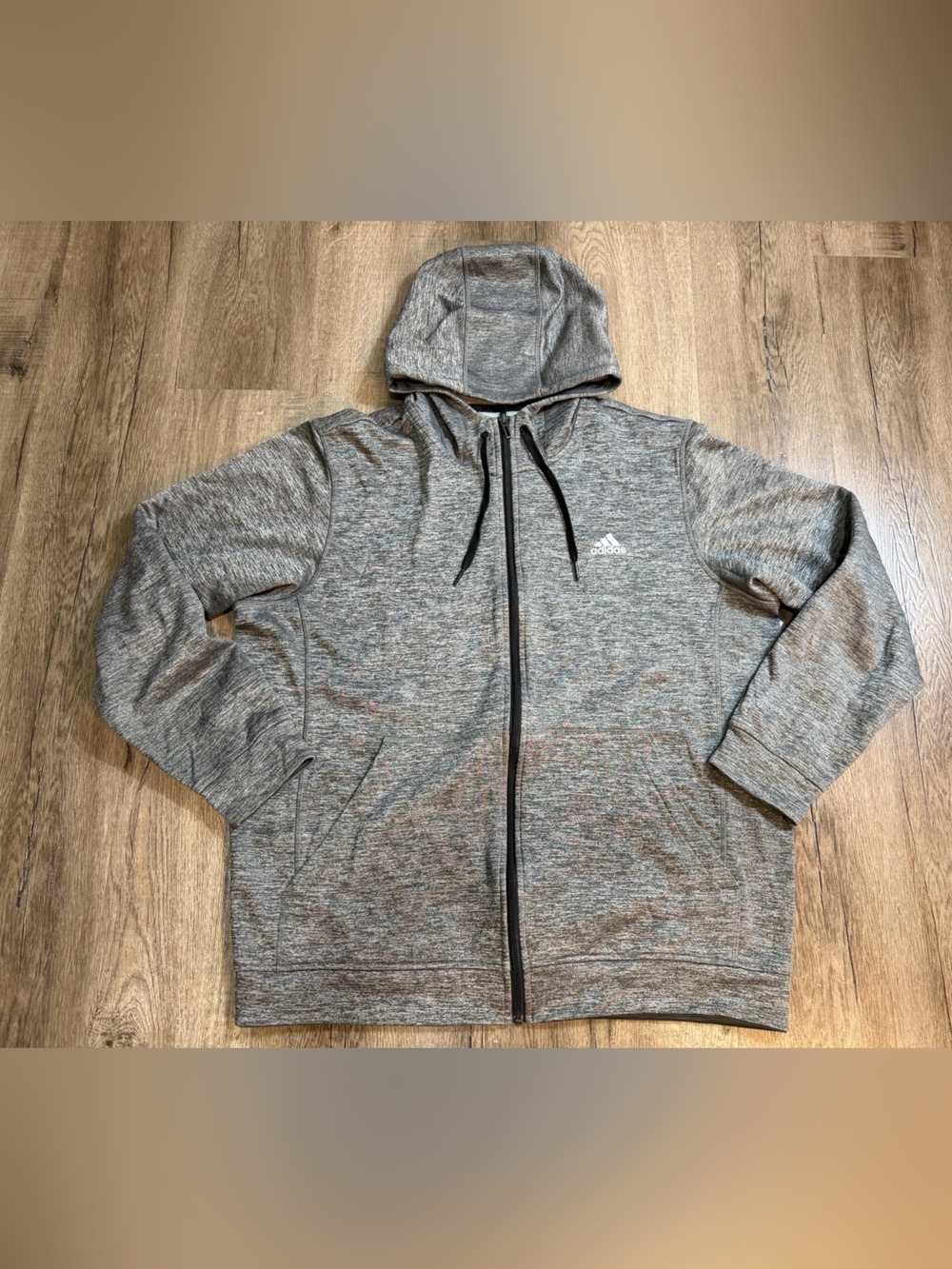 Adidas Men’s Gray Full-Zip Hoodie